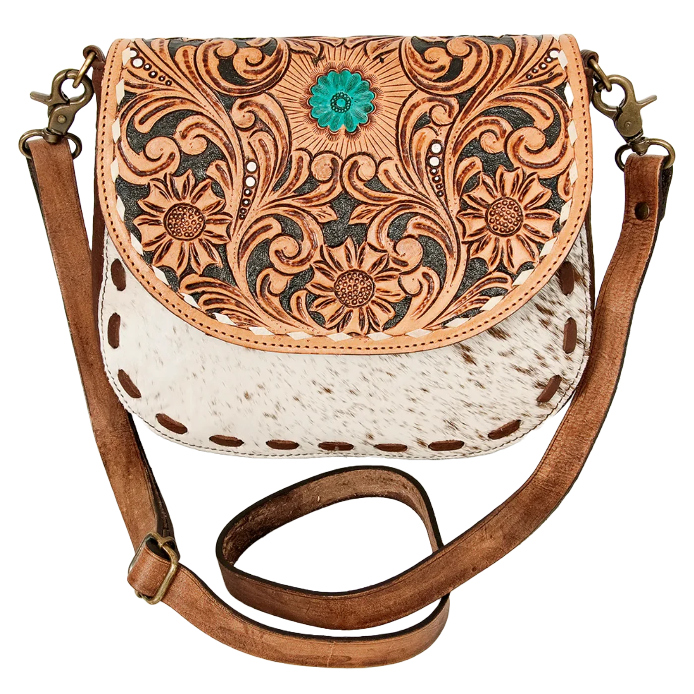 American Darling® Hair On Floral Embossed Leather Purse ADBGA211D 1 American Darling® Hair On Floral Embossed Leather Purse ADBGA211D