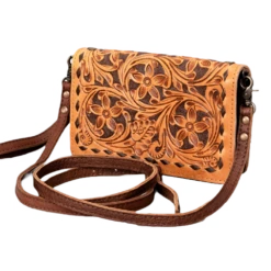 American Darling Floral Embossed Distressed Brown Bag ADBG485BKI