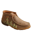 Twisted X Ladies Chukka Driving Moc Cactus Embroidery Shoes WDM0145