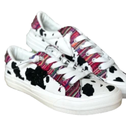 Very G Ladies Cosmic Cow White Black & Pink Casual Shoes VGSP0126-121