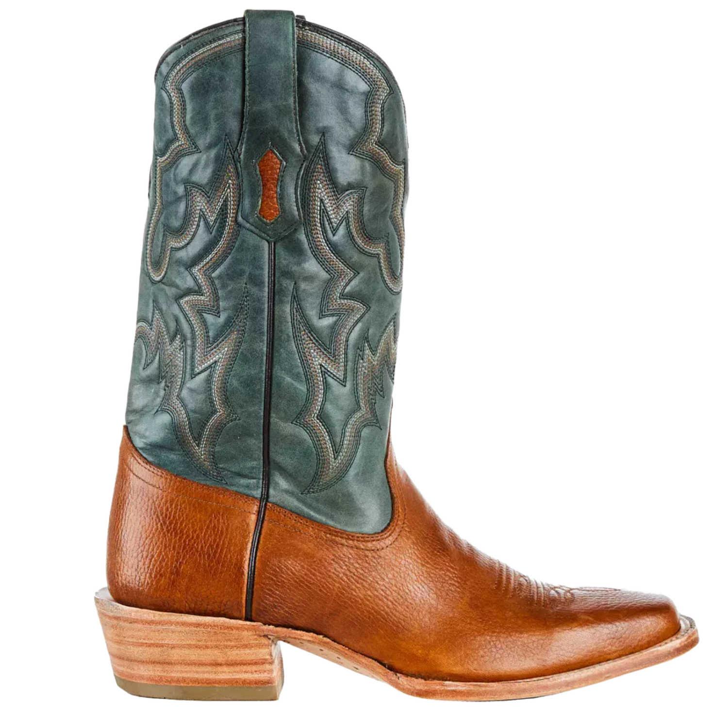 Corral Boots Corral® Men's Embroidered Honey Brown & Green Square Toe Boots A4224 2 Corral Boots Corral® Men's Embroidered Honey Brown & Green Square Toe Boots A4224 - Image 2