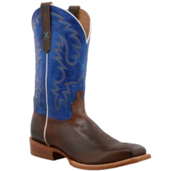Twisted X® 12" Rancher Indigo Blue & Brown Square Toe Boots MRAL029