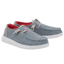 Hey Dude® Ladies Wendy Chambray Braid Indigo Slip On Shoes 121415704