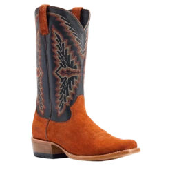 Ariat® Men's Futurity Showman Dark Copper Roughout & Black Western Boots 10044524