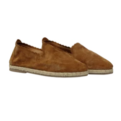 Myra Ladies Velvet Espadrilles Brown Slip-On Shoes S-2993