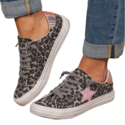 Very G Ladies Cosmic Grey Leopard Print Casual Shoes VGSP0126-032