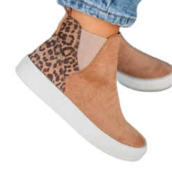 Very G Ladies Survivor Tan & Leopard Ankle Shoes VGSP0102-TAN