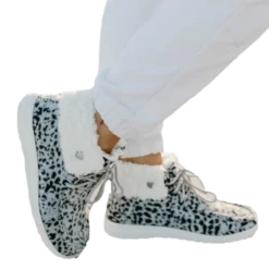 Gypsy Jazz® Ladies Odion Grey Leopard Sherpa Casual Shoes GJSP0108-967