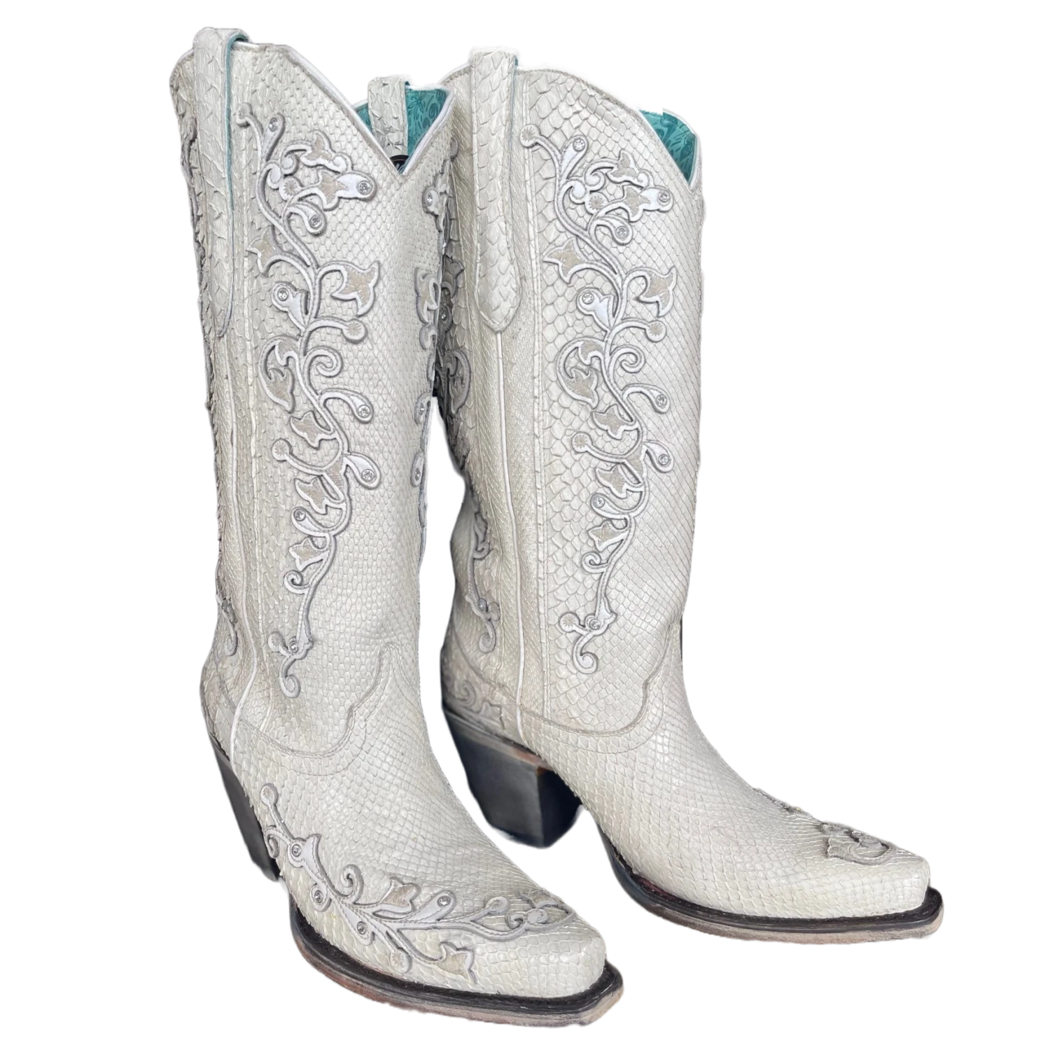 Corral Boots Corral® Ladies "Anna" White Python Overlay & Embroidery Wedding Boots A4357 1 Corral Boots Corral® Ladies "Anna" White Python Overlay & Embroidery Wedding Boots A4357