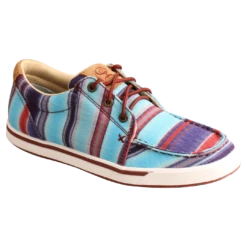 Twisted X Ladies Hooey Loper Blue Serape Print Lace-Up Shoes WHYC023