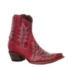 Circle G By Corral Ladies Red Embroidery & Zipper Ankle Booties L5704