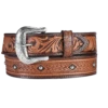 Brighton Men's Diamond Drifter Western Dark Brown Belt C42784