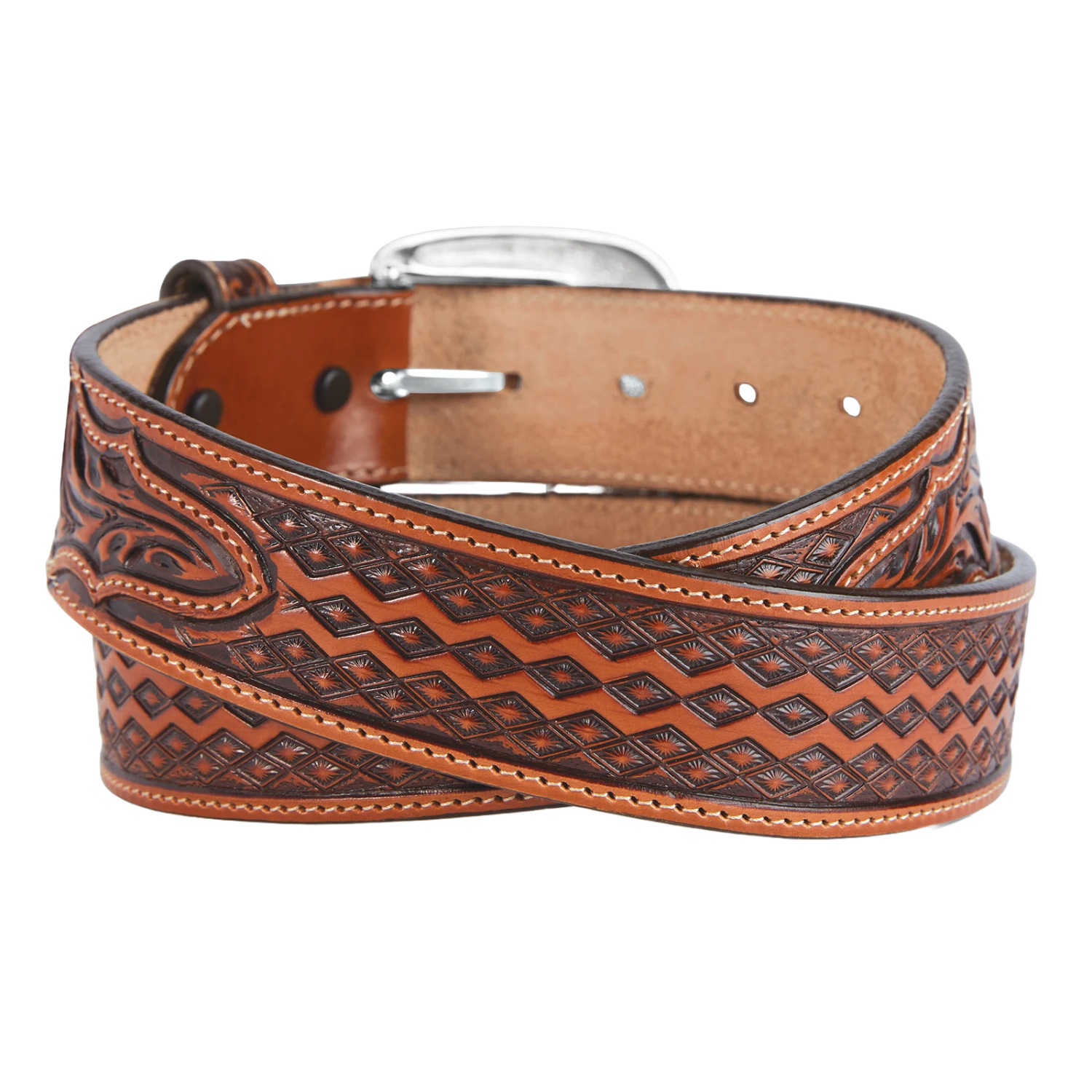 Brighton® Men's Diamond Road Tan Leather Belt C14074 2 Brighton® Men's Diamond Road Tan Leather Belt C14074 - Image 2