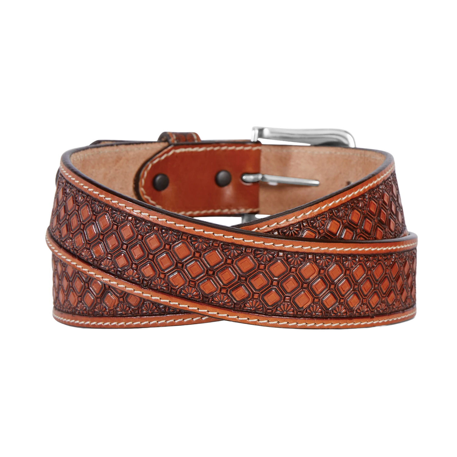 Brighton® Men's Saddle Creek Tan Leather Belt C14104 2 Brighton® Men's Saddle Creek Tan Leather Belt C14104 - Image 2