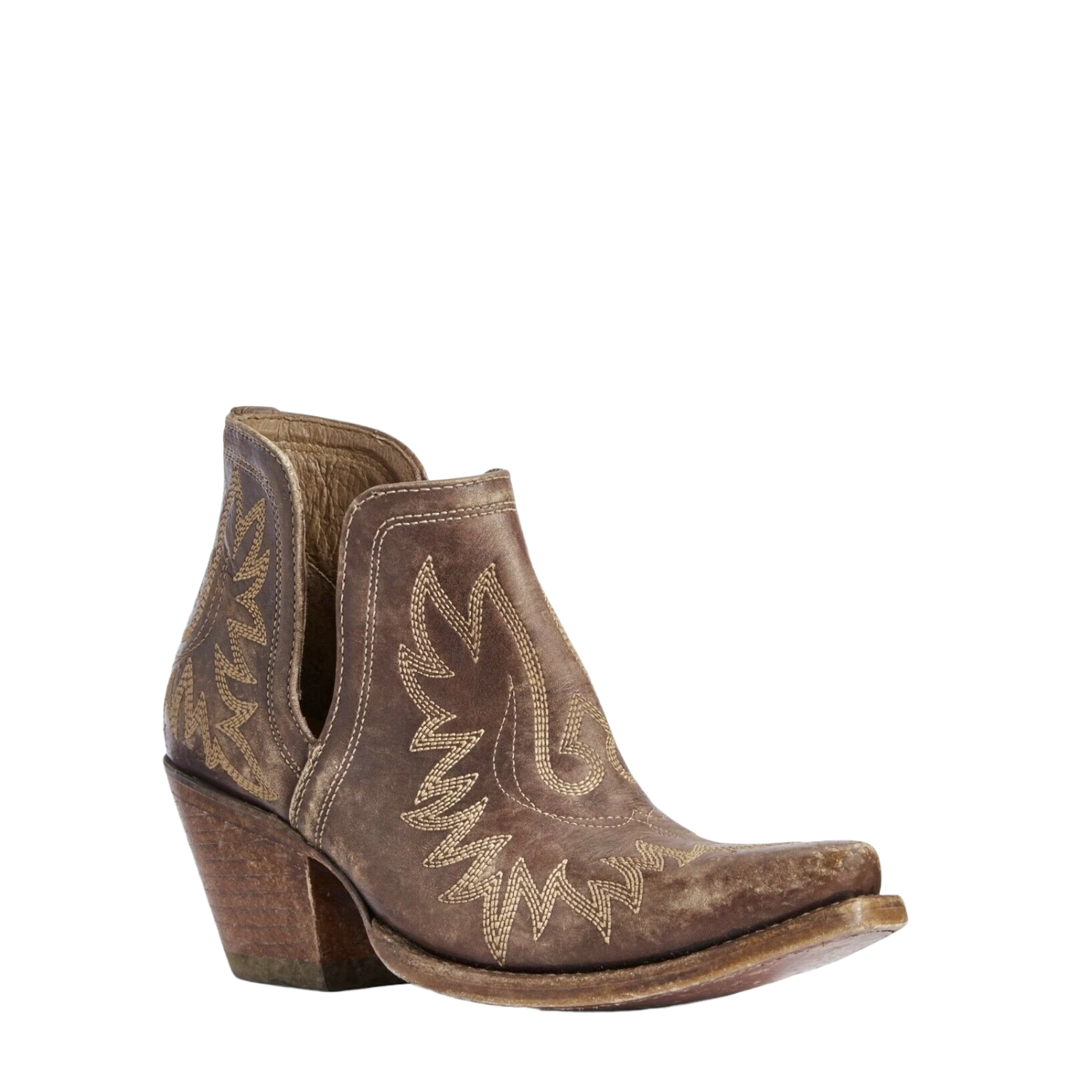 Ariat® Ladies Dixon Distressed Brown Western Ankle Boots 10031487 1 Ariat® Ladies Dixon Distressed Brown Western Ankle Boots 10031487