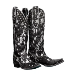 Lane Ladies Wild Hair Sterling Cinder Black Snip Toe Boots LB0486B