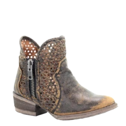 Circle G By Corral Ladies Black & Yellow Cutout Bootie Q5021