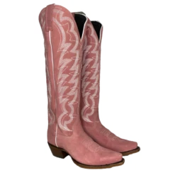 Caborca SilverĀ® Tennessee Whiskey Gamuza Rosa Snip Toe Boots SLMAF056