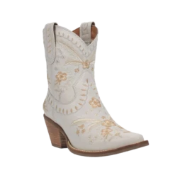 Dingo Ladies Primrose Floral Embroidery White Western Boots DI748-WHT