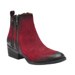 Circle G By Corral Ladies Burnished Red Double Zipper Bootie Q0023