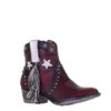Circle G By Corral Ladies Wine Star, Fringe & Studs Ankle Bootie Q0182