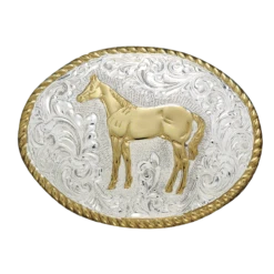 Crumrine®Rope Edge Standing Horse Belt Buckle C01578