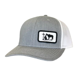 Dally Up Praying Cowboy Heather Grey And White Snapback Cap DALLY-183