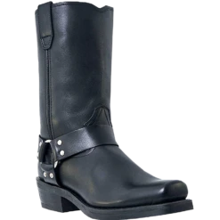 Dingo Men's Black Dean Leather Harness Boots DI19057