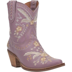Dingo® Ladies Primrose Floral Print Lavender Western Bootie DI748-PU4
