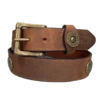 Heritage Leathers USA Men's Vintage Shotgun Shell Brown Belt 2101