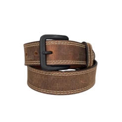 Heritage Leathers USA Men's Vintage Stitched Brown Belt 2102
