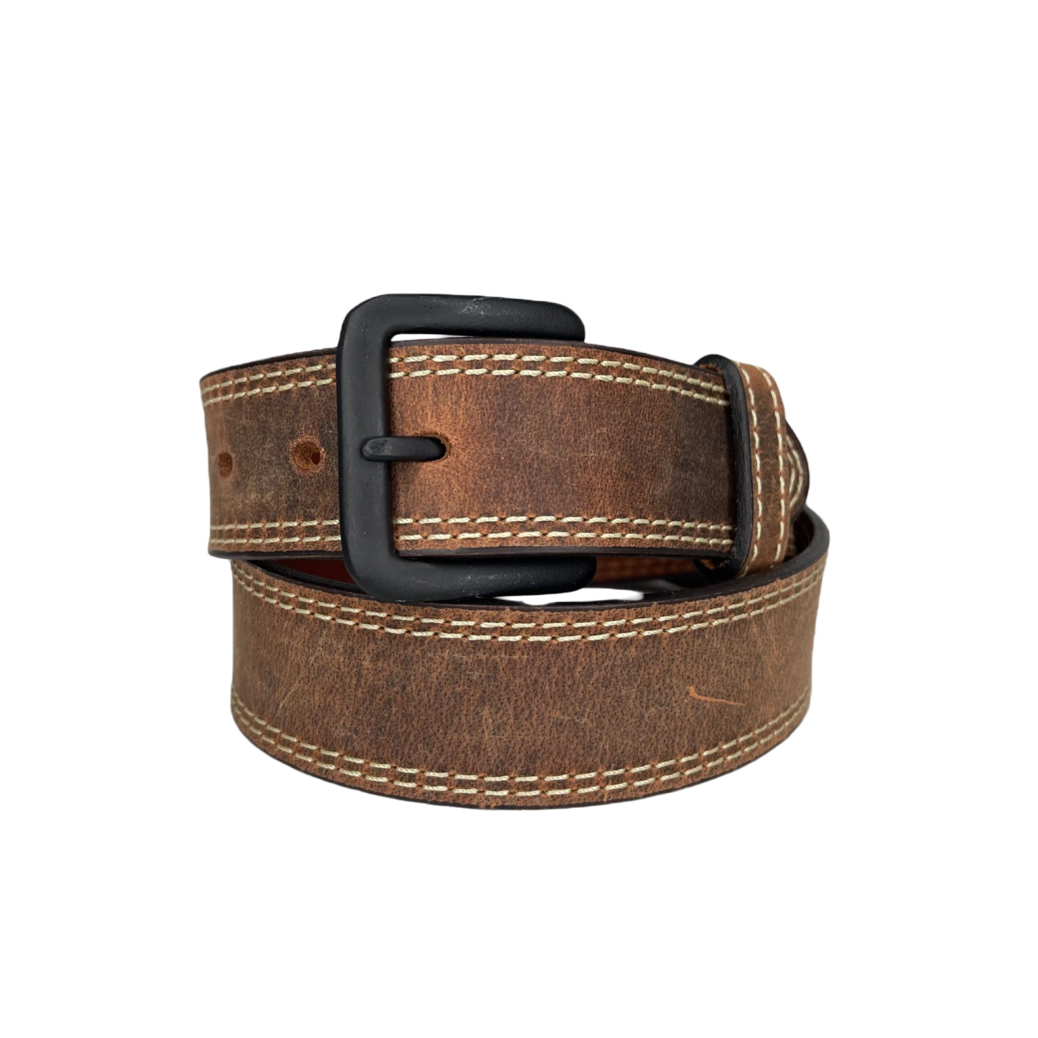 Heritage Leathers USA Men's Vintage Stitched Brown Belt 2102 1 Heritage Leathers USA Men's Vintage Stitched Brown Belt 2102