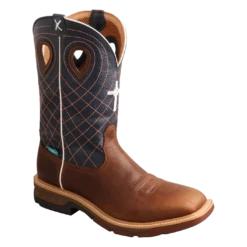 Twisted X Men's Mocha & Navy Ally Toe H2O Work Boots MXBAW01