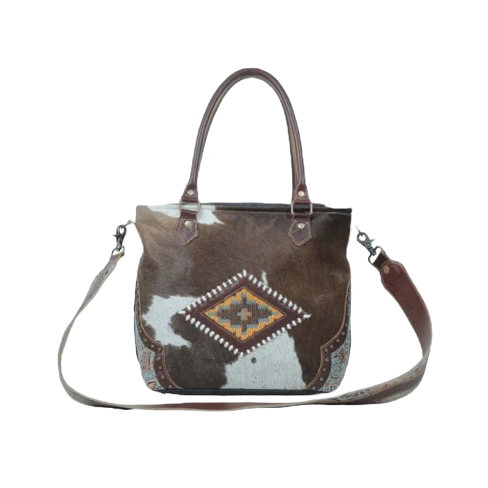 Myra Bag Ladies Western Domerang Canvas & Hairon Bag S-5275 1 Myra Bag Ladies Western Domerang Canvas & Hairon Bag S-5275