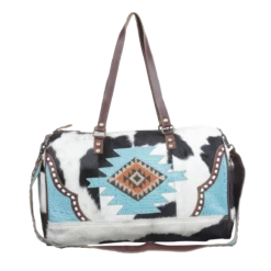 Myra Bag Ladies D'aventure Cowhide Turquoise Traveler Bag S-4775