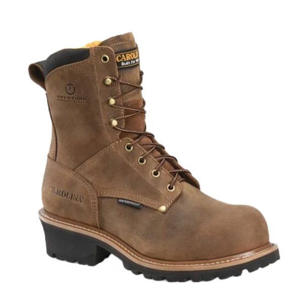 Carolina Men's Poplar 8" Waterproof Brown Logger Work Boots CA9052 1 Carolina Men's Poplar 8" Waterproof Brown Logger Work Boots CA9052