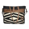 Olay Bags® Black Woven Aztec Print Rug Canvas Shoulder Bag LB248