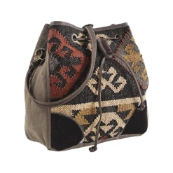 Olay Aztec Rug Woven & Cowhide Canvas Shoulder Bag LB269