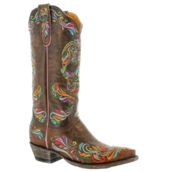 Old Gringo Ladies Dulce Calavera Brass Brown Sugar Skull Boots L3191-2