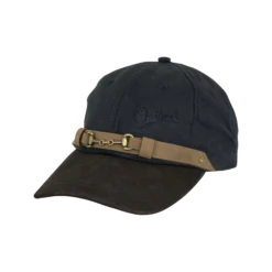 Outback Trading Men's Equestrian Black Cotton Oilskin Cap 1482-BLK