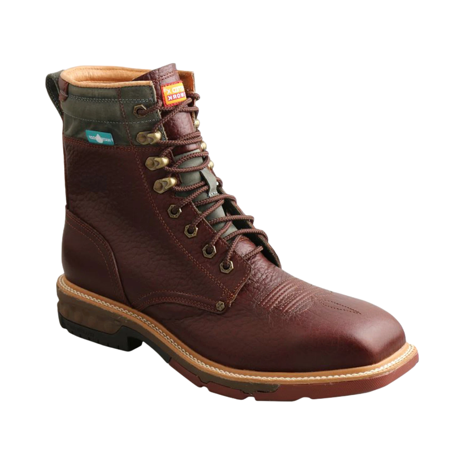 Twisted X® Men's 8" CellStretch® Lacer Brown Distressed Work Boots MXALW02 1 Twisted X® Men's 8" CellStretch® Lacer Brown Distressed Work Boots MXALW02