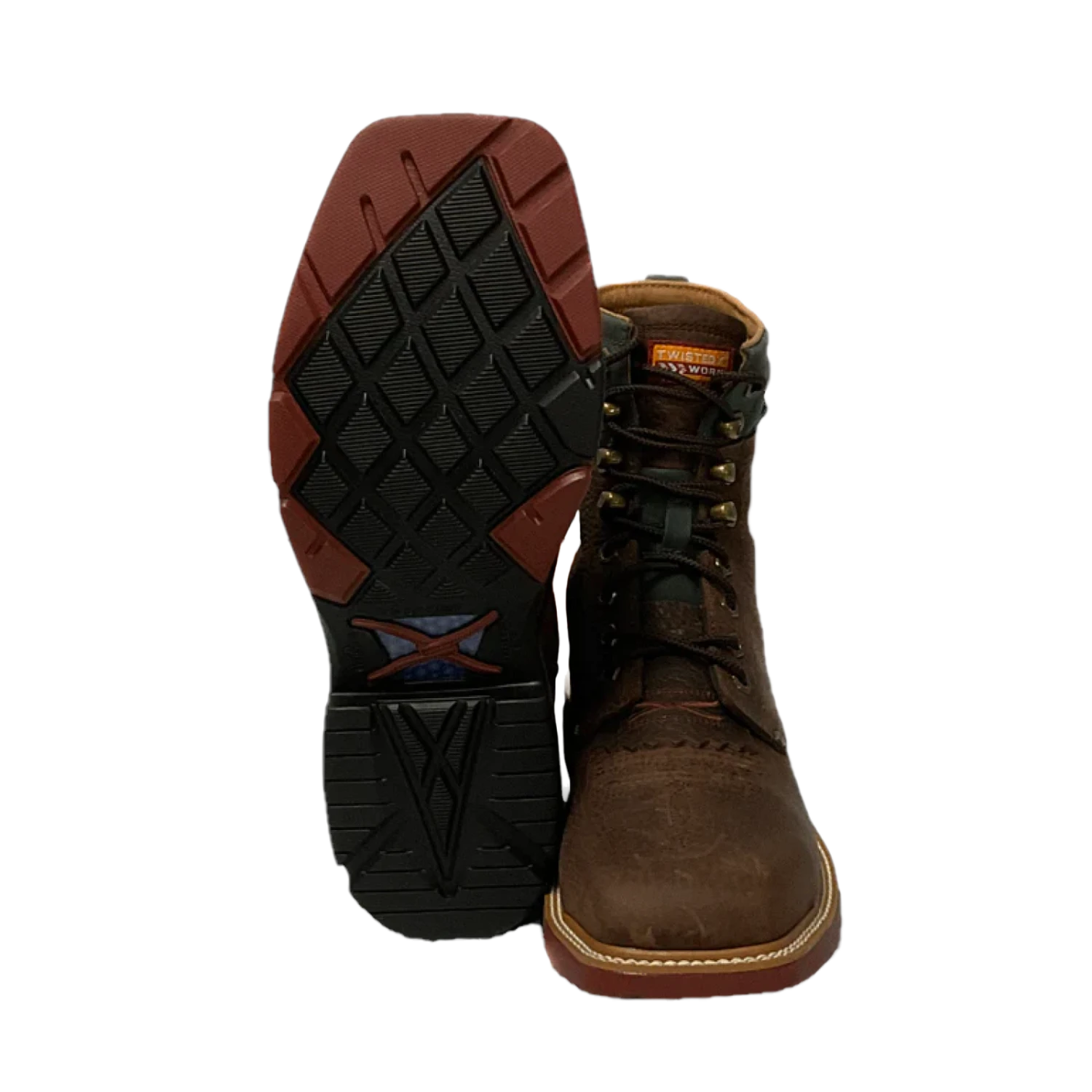 Twisted X® Men's 8" CellStretch® Lacer Brown Distressed Work Boots MXALW02 2 Twisted X® Men's 8" CellStretch® Lacer Brown Distressed Work Boots MXALW02 - Image 2
