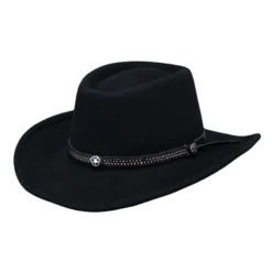 Outback Trading Mens Durango Australian Wool Black Cowboy Hat 1603-BLK