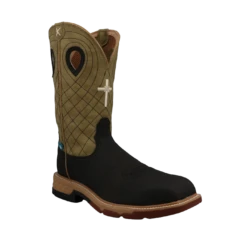 Twisted X® Men's 12" Western Charcoal & Kiwi Nano Toe Work Boots MXBNW06