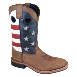 Smoky Mountain Ladies Stars And Stripes Square Toe Western Boots 6880