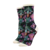 SockSmith Ladies Alyssa Floral Black Socks WNC2638-BLK