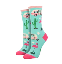 Sock Smith Ladies "Retro Camper" Mint Crew Socks WNC2949-MNT