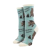 SockSmith Ladies Mama Bear Teal Crew Socks WNC2380-TEA