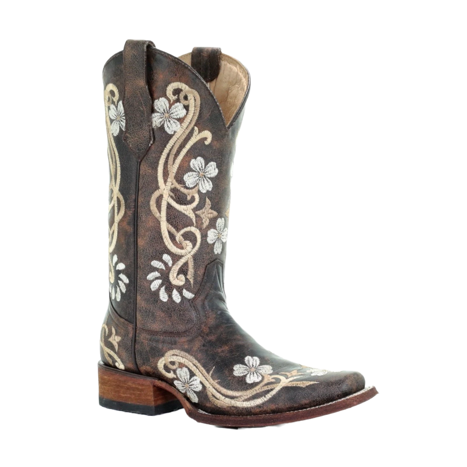 Circle G By Corral Ladies Shedron/Beige Floral Embroidered Boots L5270 1 Circle G By Corral Ladies Shedron/Beige Floral Embroidered Boots L5270