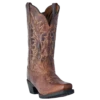 Laredo Ladies Malinda Distressed Tan Square Toe Western Boots 51134